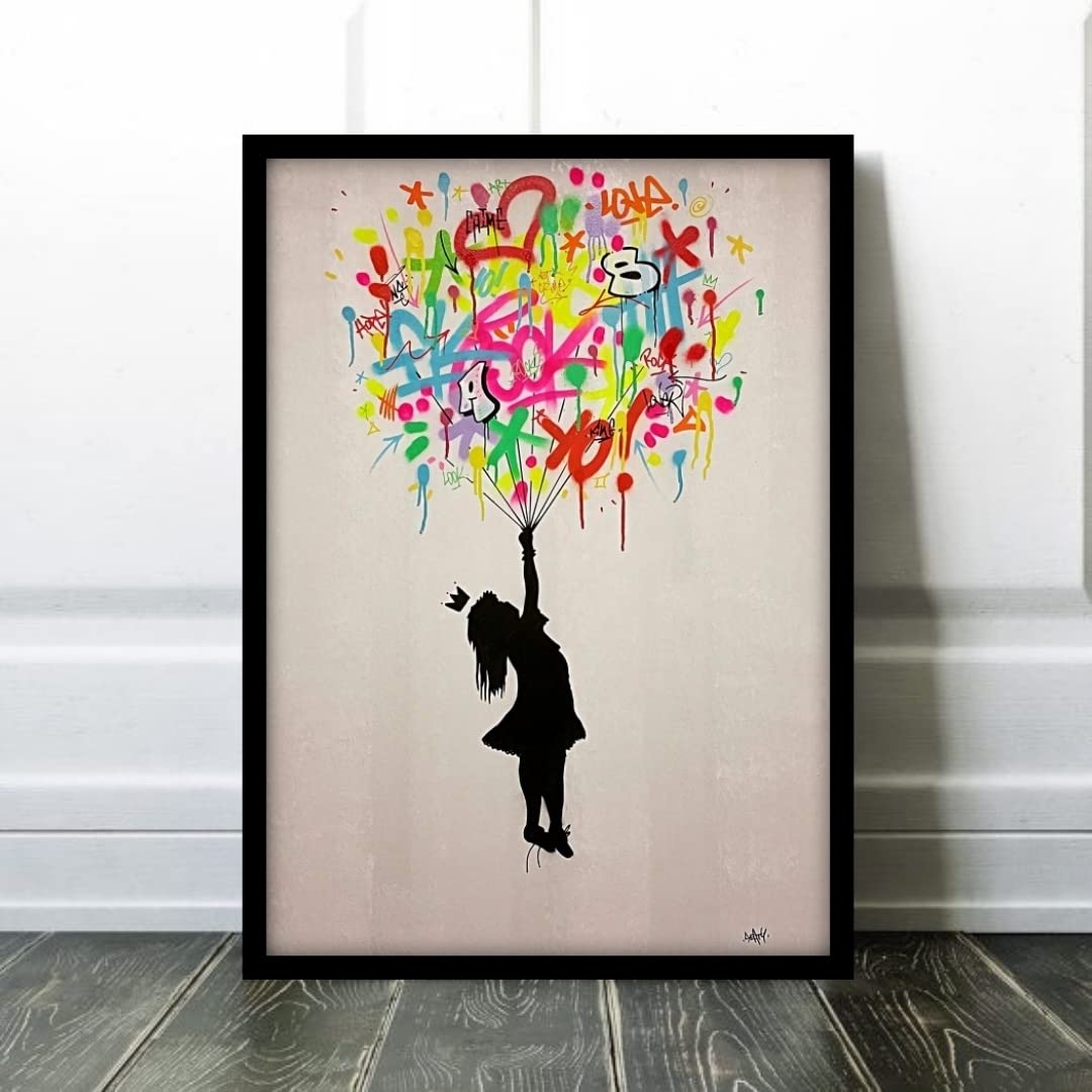 バンクシー BANKSY ポスター バルーン オリジナル Amazon.co.jp: 有名なバンクシーの女の子とバルーンウォール