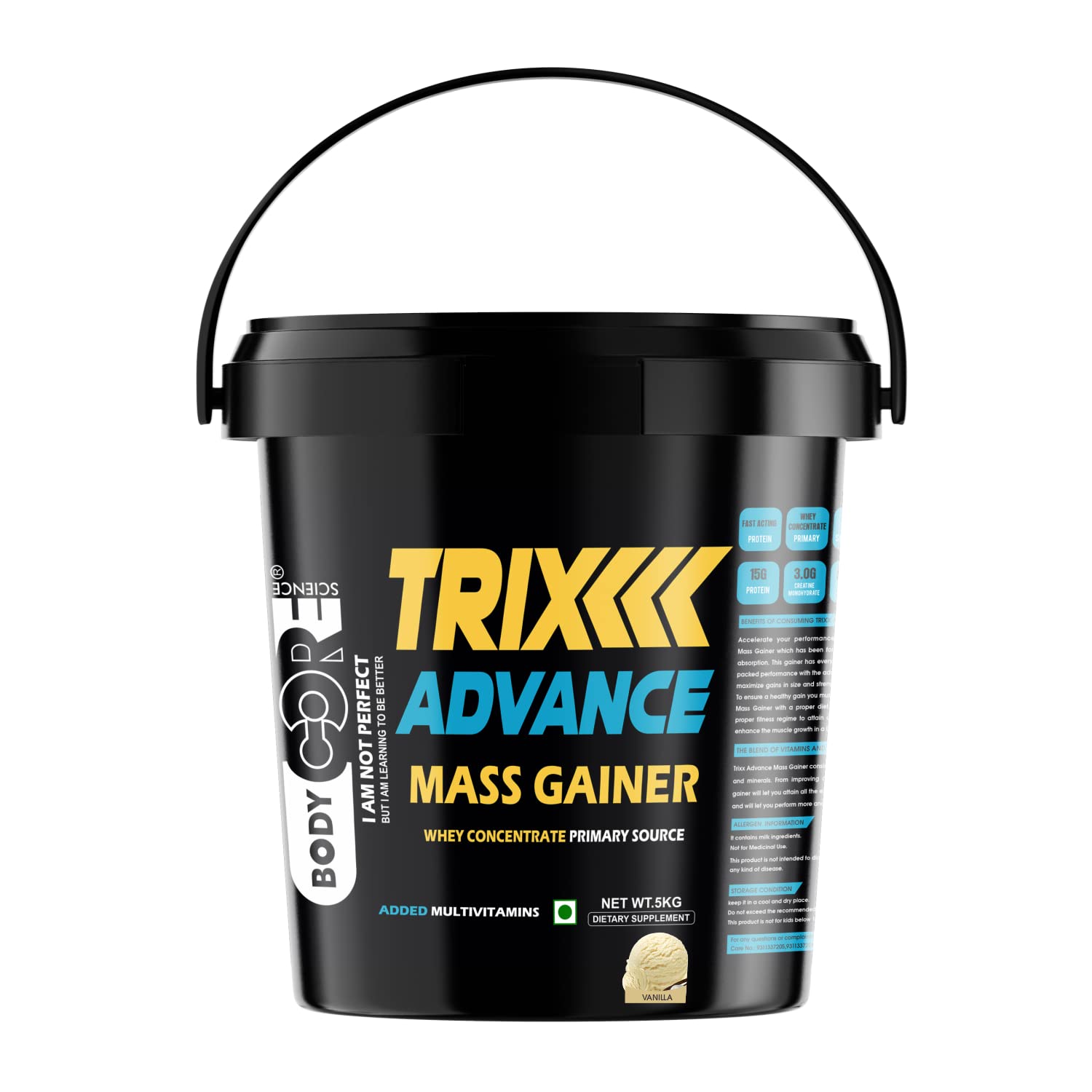 Body Core Science Trix Advance Mass Gainer-5 Kg (Vanilla) (B098XMDC4F) Amazon Price History, Amazon Price Tracker
