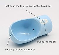 Vista 3 de Botella de agua portátil para perros, dispensador de agua para perros a prueba de fugas con cuenco y recipiente de alimentos, plástico de grado