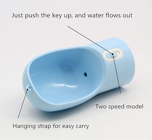 Miniatura 3 de Botella de agua portátil para perros, dispensador de agua para perros a prueba de fugas con cuenco y recipiente de alimentos, plástico de grado