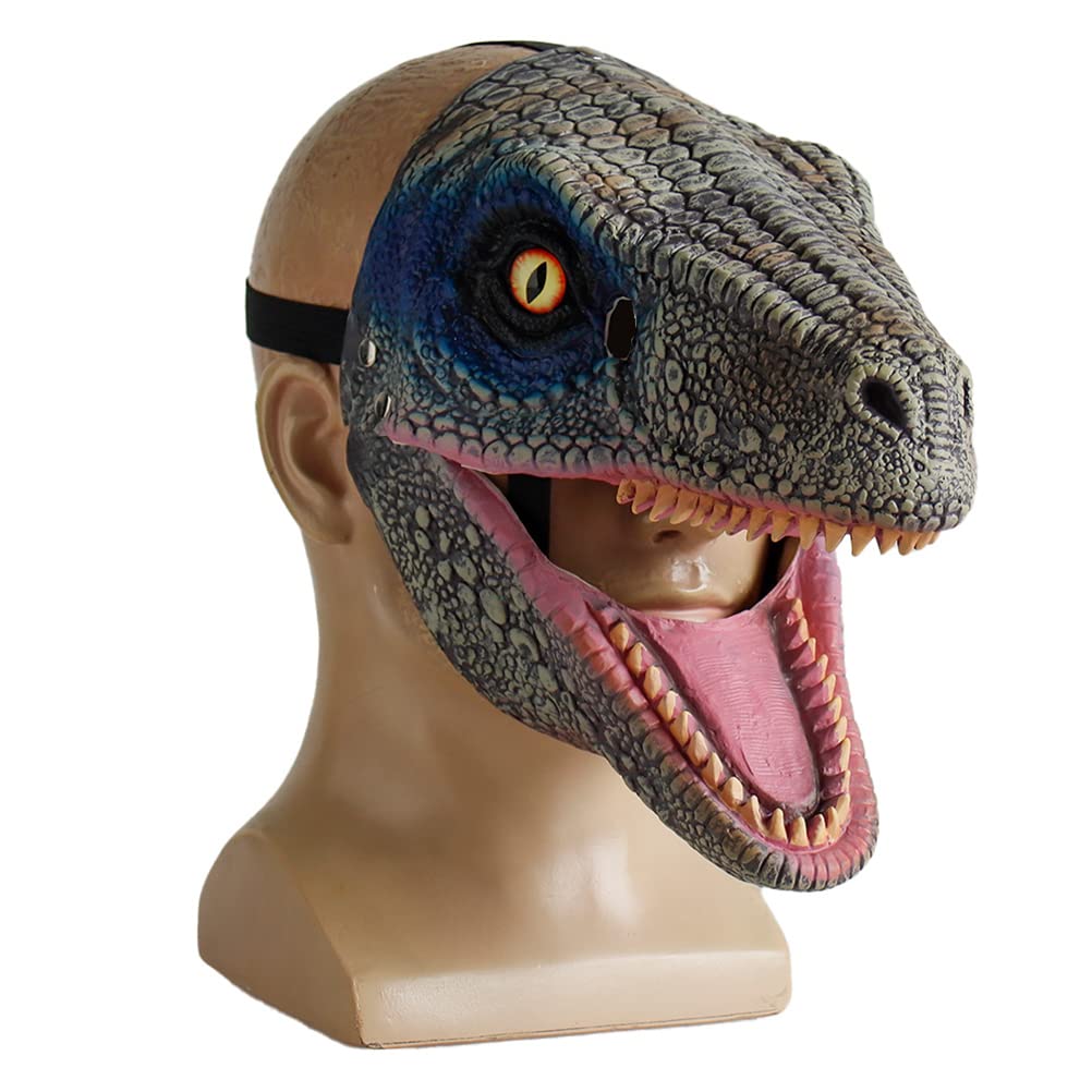 KLEOAD Dinosaur Mask, Dinosaur Accessories, Dinosaur Face Cover with Movable Jaw, Easy to Wear, with Seat Belt, Dinosaur Play Props