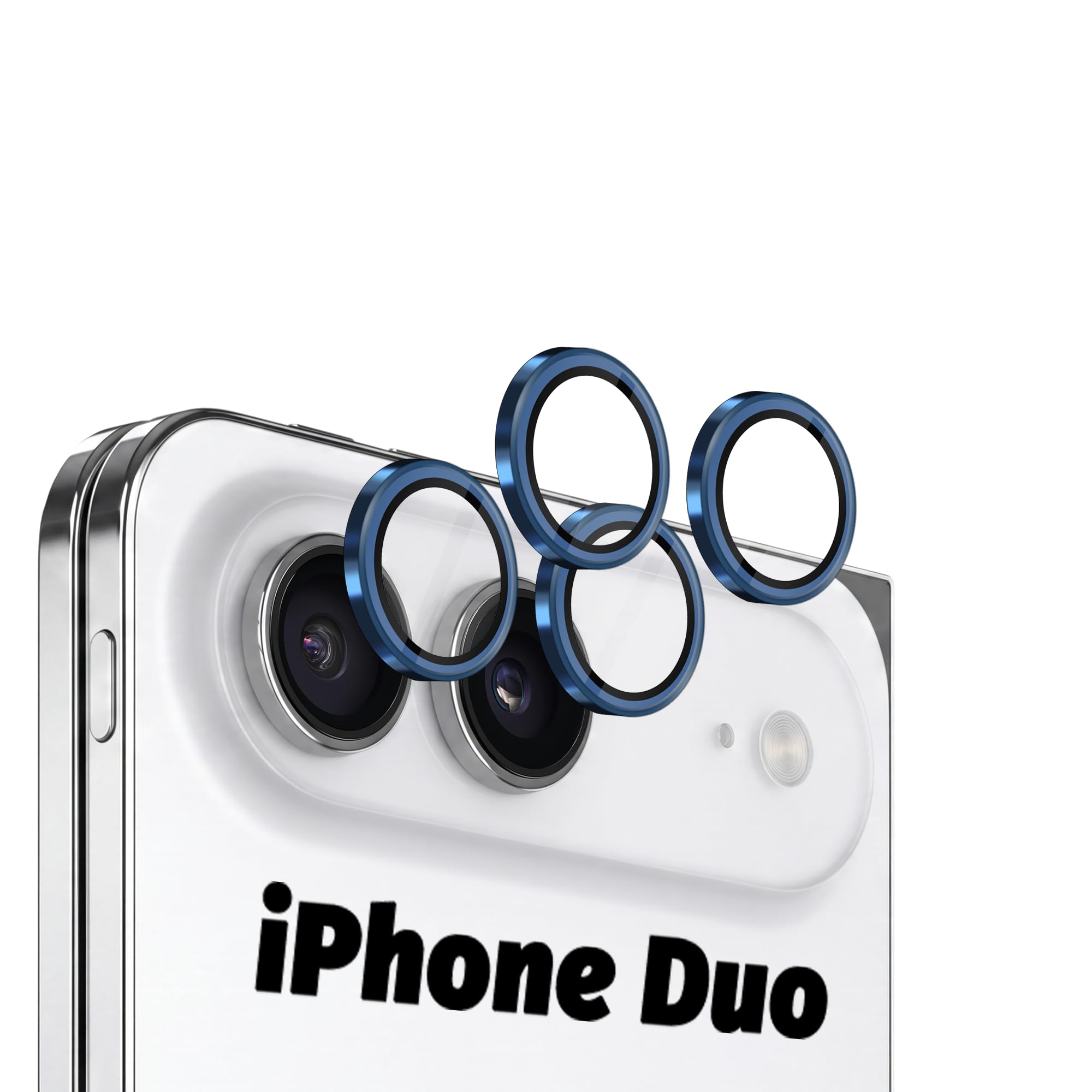 Orzero 9H Glass Camera Lens Protector for iPhone Duo-Ink Blue, 4 Pack
