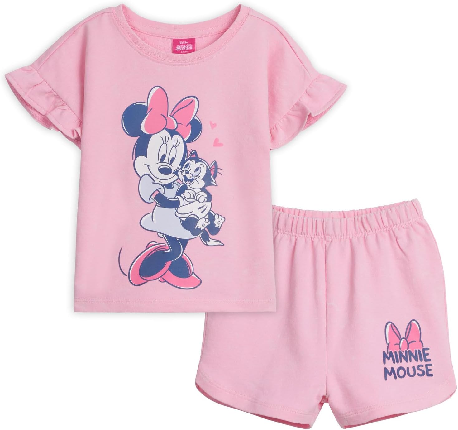 Disney French Terry T-Shirt and Shorts Outfit Set Infant to Big Kid Sizes (12 Months - 14-16)