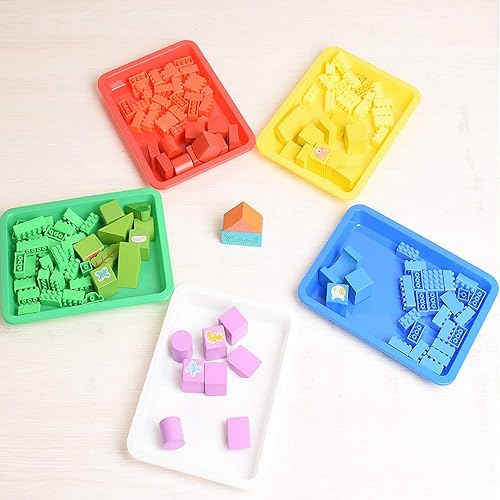 Vista 27 de Paquete de 10 bandejas de plástico para arte, bandeja para manualidades de actividades, bandeja organizadora, bandeja de servir para el hogar, Blanco