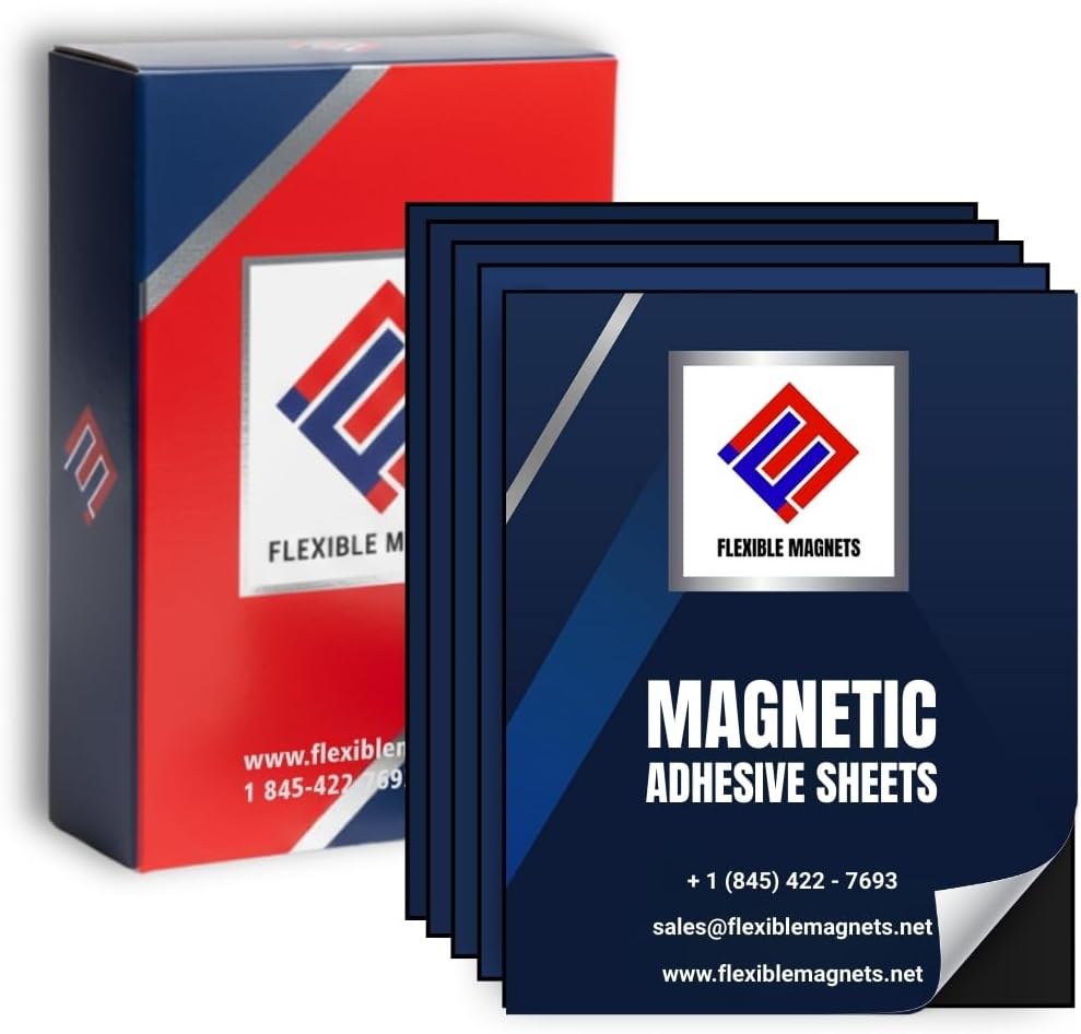 Flexible Magnets Self Adhesive Magnetic Sheets - Make Anything a Magnet - Magnetic Adhesive Sheets -Premium Quality Peel and Stick Magnets 20 mil (Pack of 25, 5" x 7")