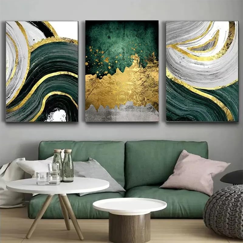 Art moderne sur toile de qualité premium kit de 3 tableaux 60x80cm UKIXOM