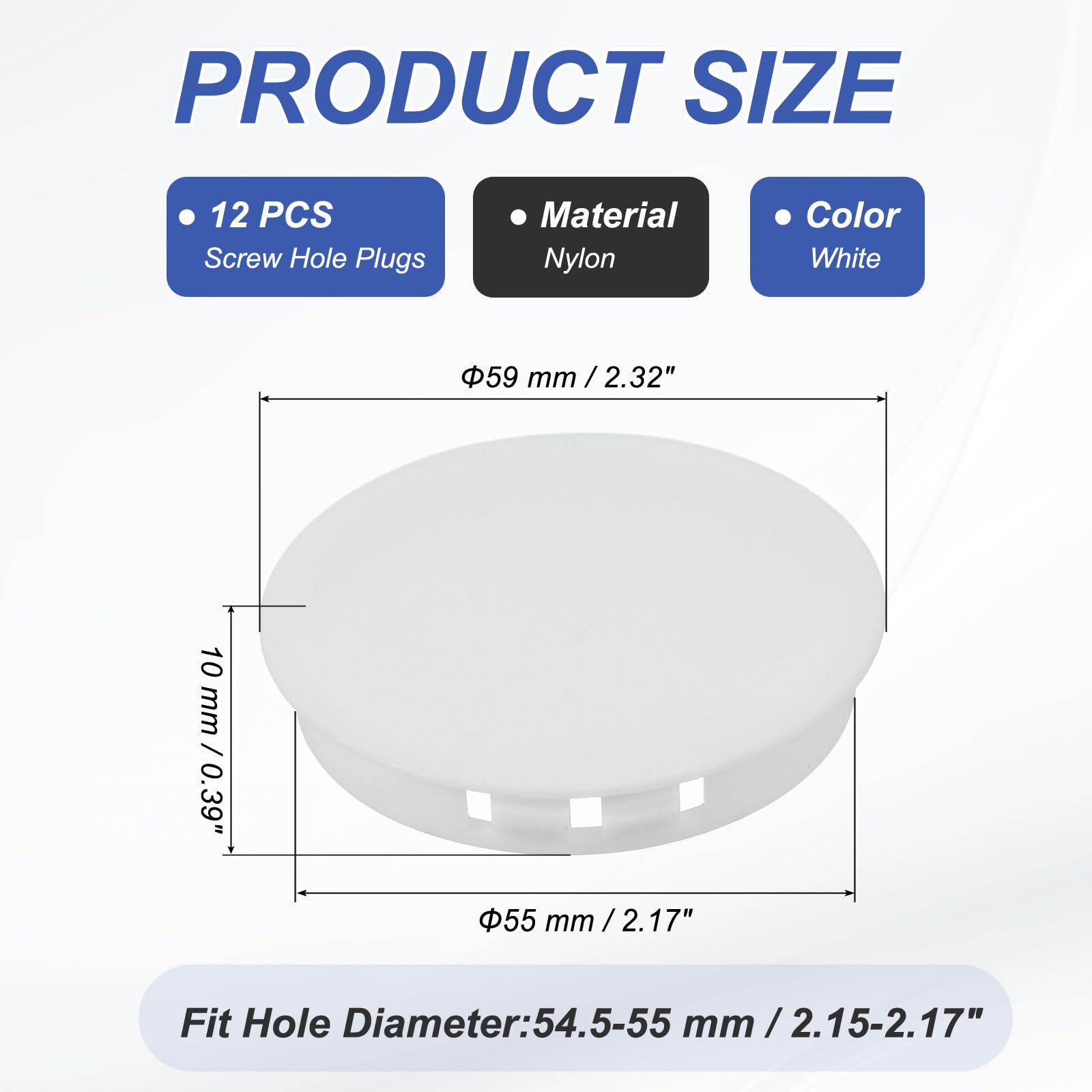 PATIKIL 55mm/2-3/16" Plastic Hole Plugs - Image 2