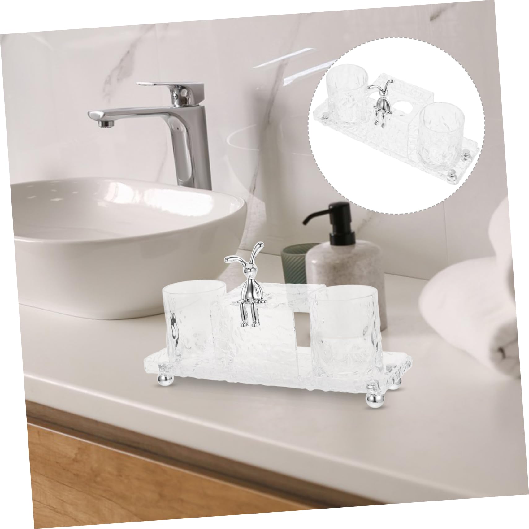 PRETYZOOM Soporte para Cepillo De Dientes Organizador De Encimera De Baño Vaso para Pasta con Soporte De Almacenamiento