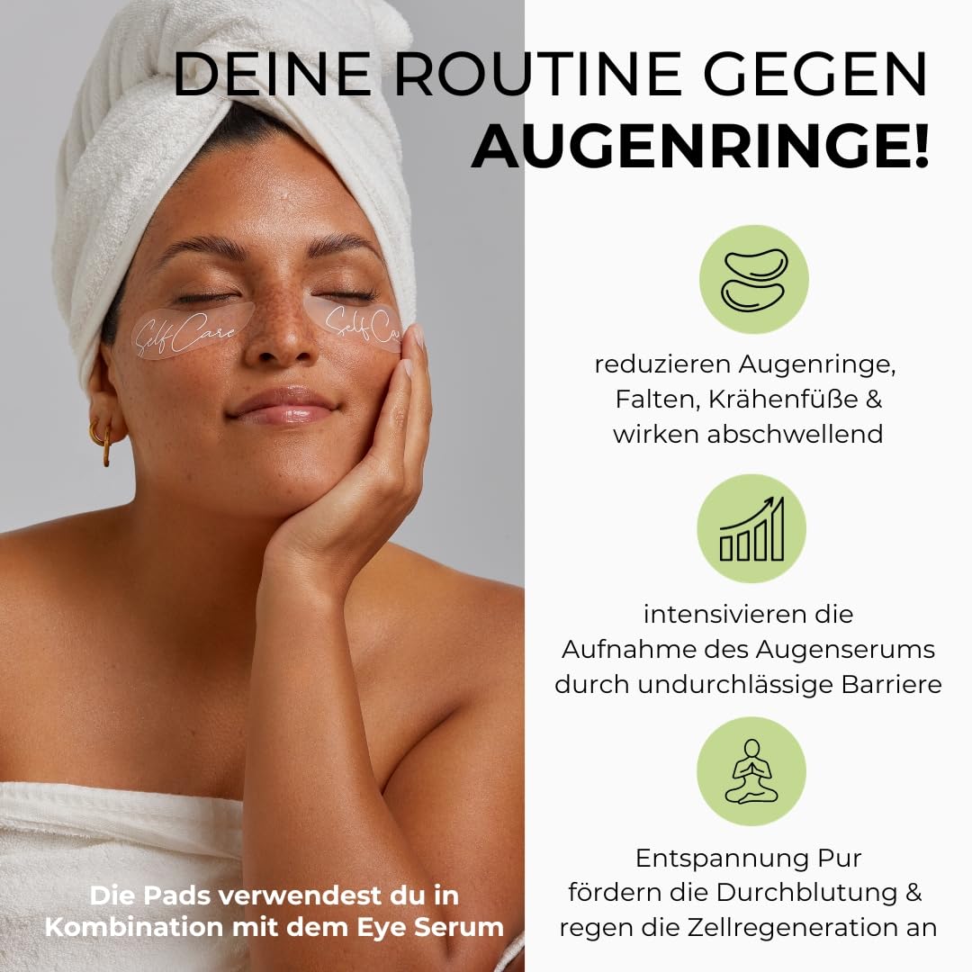 Wiederverwendbare Augenpads + 5ml augen serum – Made In Germany - gegen Anti-Aging, Tränensäcke & Fältchen - Award Winner 2022-100% medizinisches Silikon – The Original Since 2021