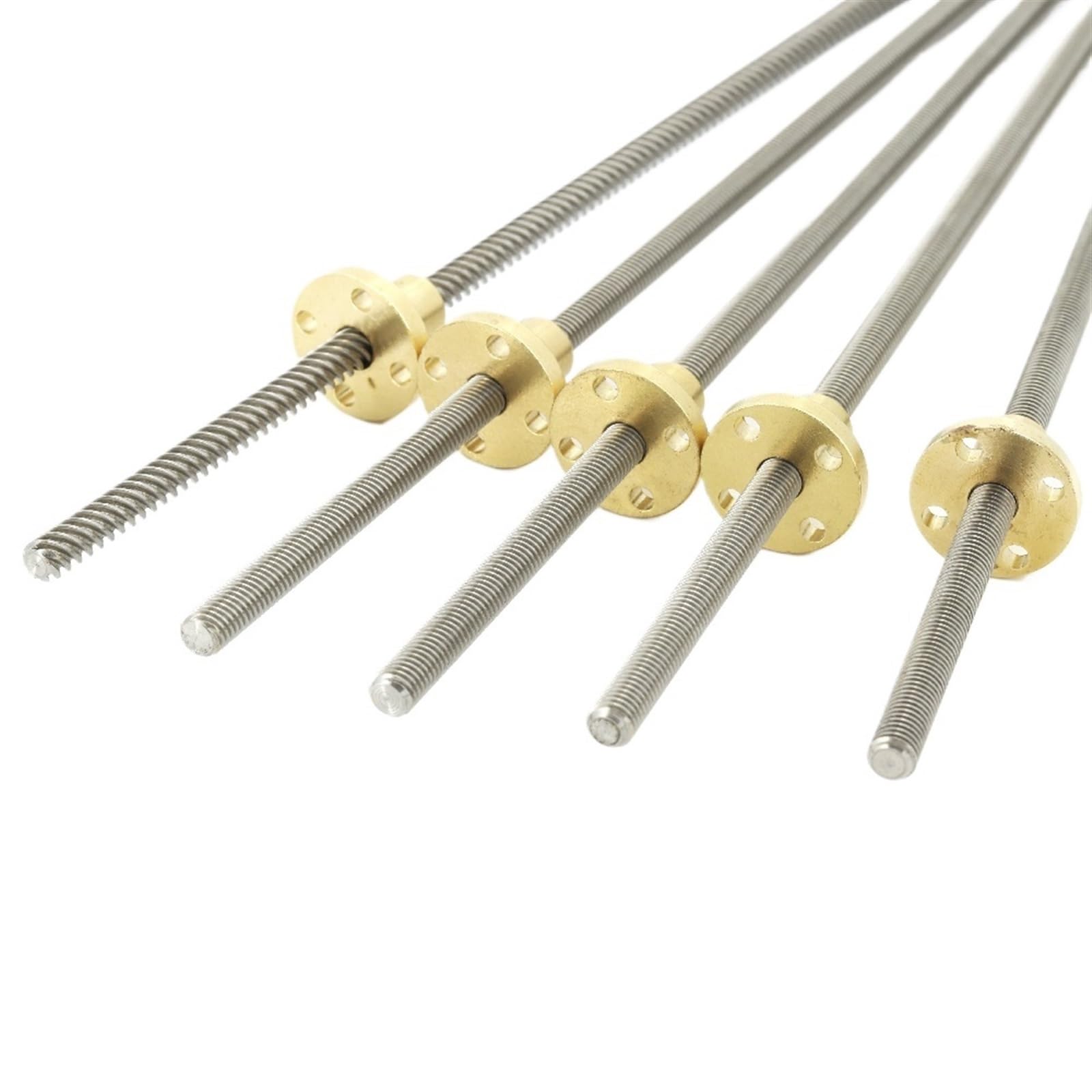 Vis à Billes T6 En Acier Inoxydable 304 - Longueur 400 Mm, Pas 4 Mm (avance Par Tour), Avec écrou En Laiton