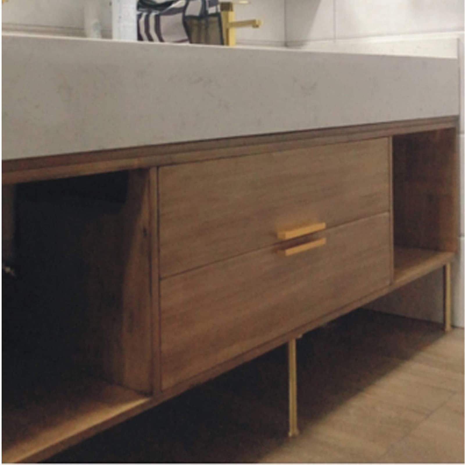 Juego de 4 Patas de latón Ajustables para Muebles, sofá, Mesa de Centro, TV, Mueble de baño, Patas con Tornillos, Kit de Patas hexagonales de 160 mm/6,3 Pulgadas.