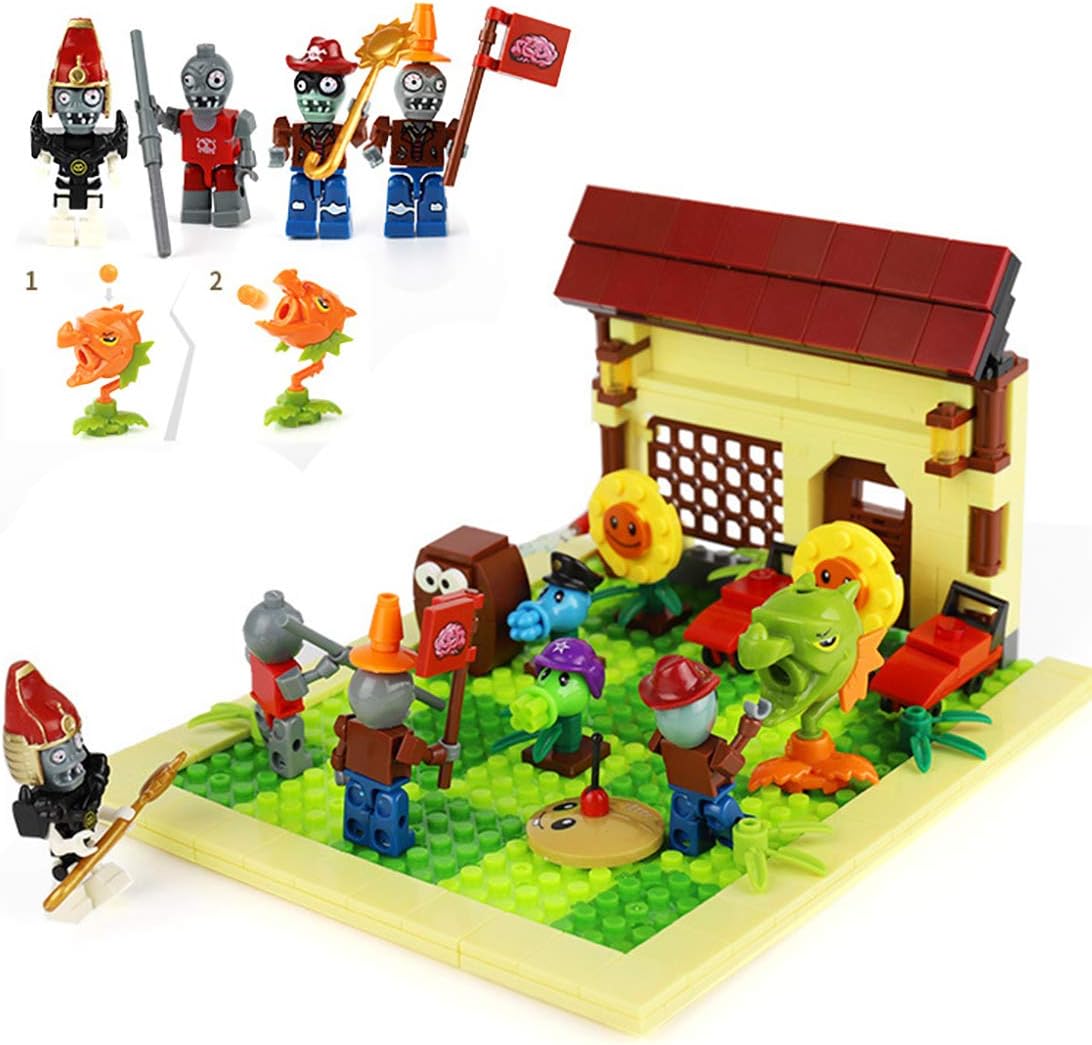 Plantes V Zombies: Zombie set and Plant 4X4 Battle Stage Building Compatible with LEGO
