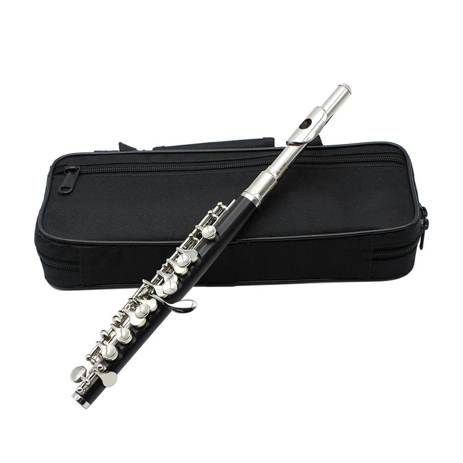 Professionale Flauto Traverso Piccolo Tono C A 16 Fori Nero Argento Chiave E Corpo In Cupronichel Piccolo Con Custodia In Tessuto