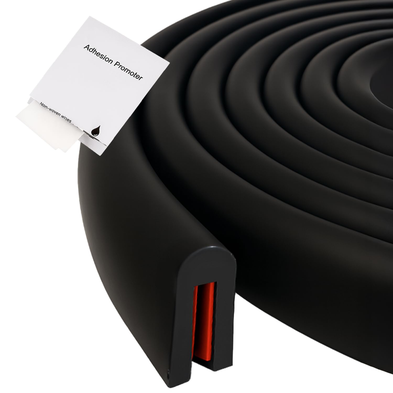 5m Joint Caoutchouc EPDM En U - Protection Bord De Tôle 1,5-3mm - Noir