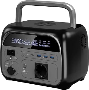 Generador Eléctrico Portátil De 500W, Batería De Emergencia LiFePO4 De 345Wh, Con Aplicación, Carga Rápida En 2,5 H Enchufe Ue De 220V, SAI, Generador Solar Para Acampada/Hogar/Oficina