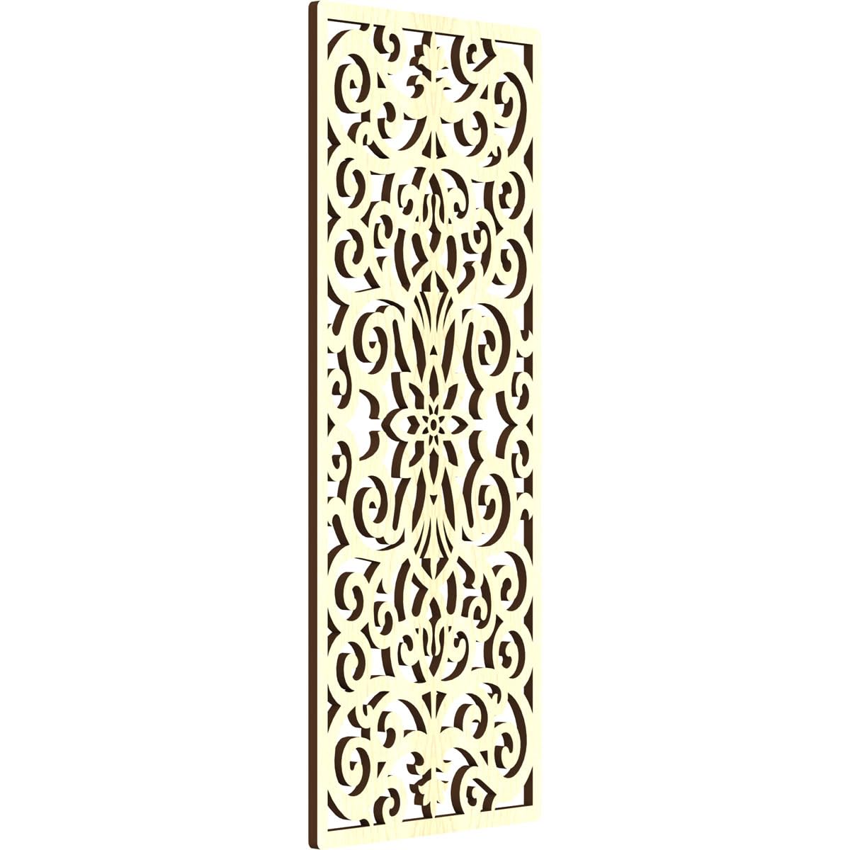 9 3/8"W x 24 3/8"H x 1/4"T Buel Decorative Fretwork Wood Wall Panels, Alder