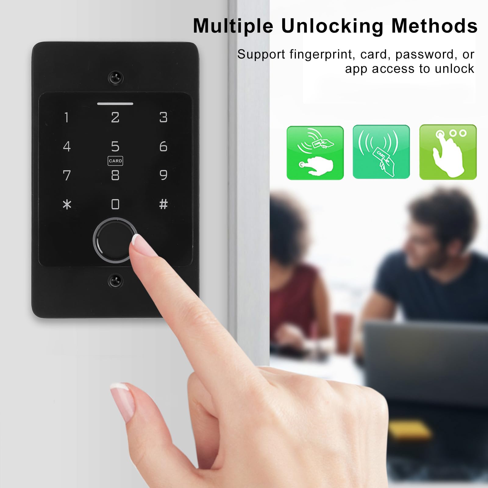 Nutriess Wi Fi Access Control Keypad Weatherproof Fingerprint Password Keyless Entry Door Lock for Home Garage Office Remote Access