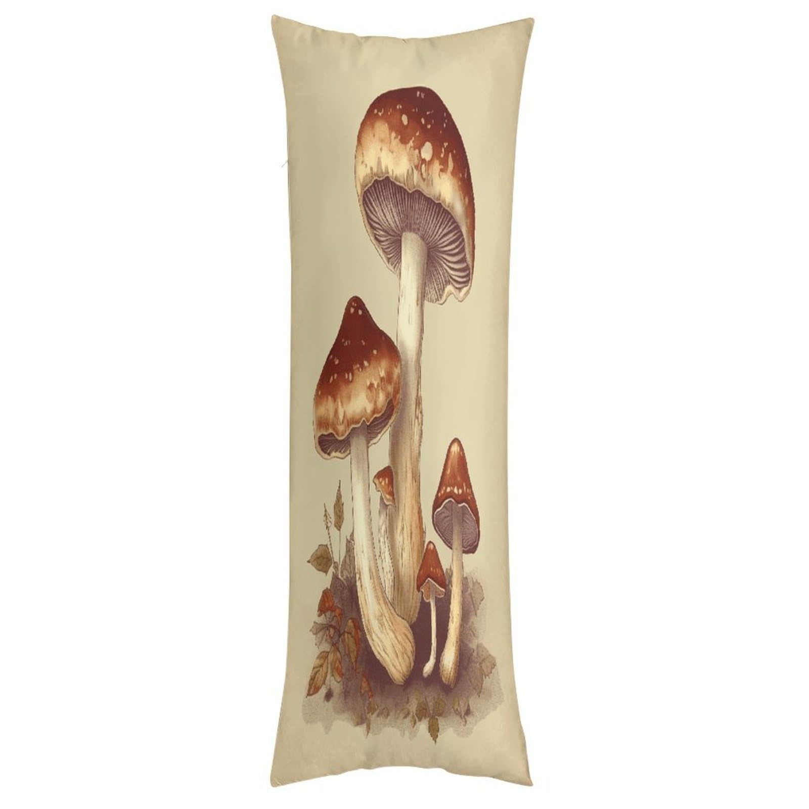 FekiLoot Vintage Edible Mushrooms Throw Pillow Cover Soft Pillowcase with Hidden Zipper Lumbar Decorative Throw Pillow Covers Luxury Cozy Pillows Shams Rectangle Cushion Cases