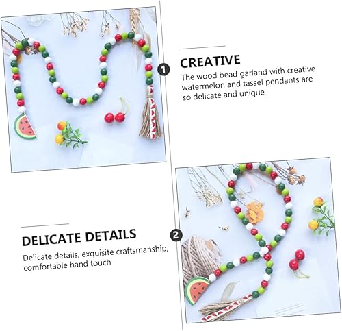 Miniatura 8 de Decoración de cuentas de sandía guirnalda borla colgante de verano colgante de madera con cuentas adorno colgante