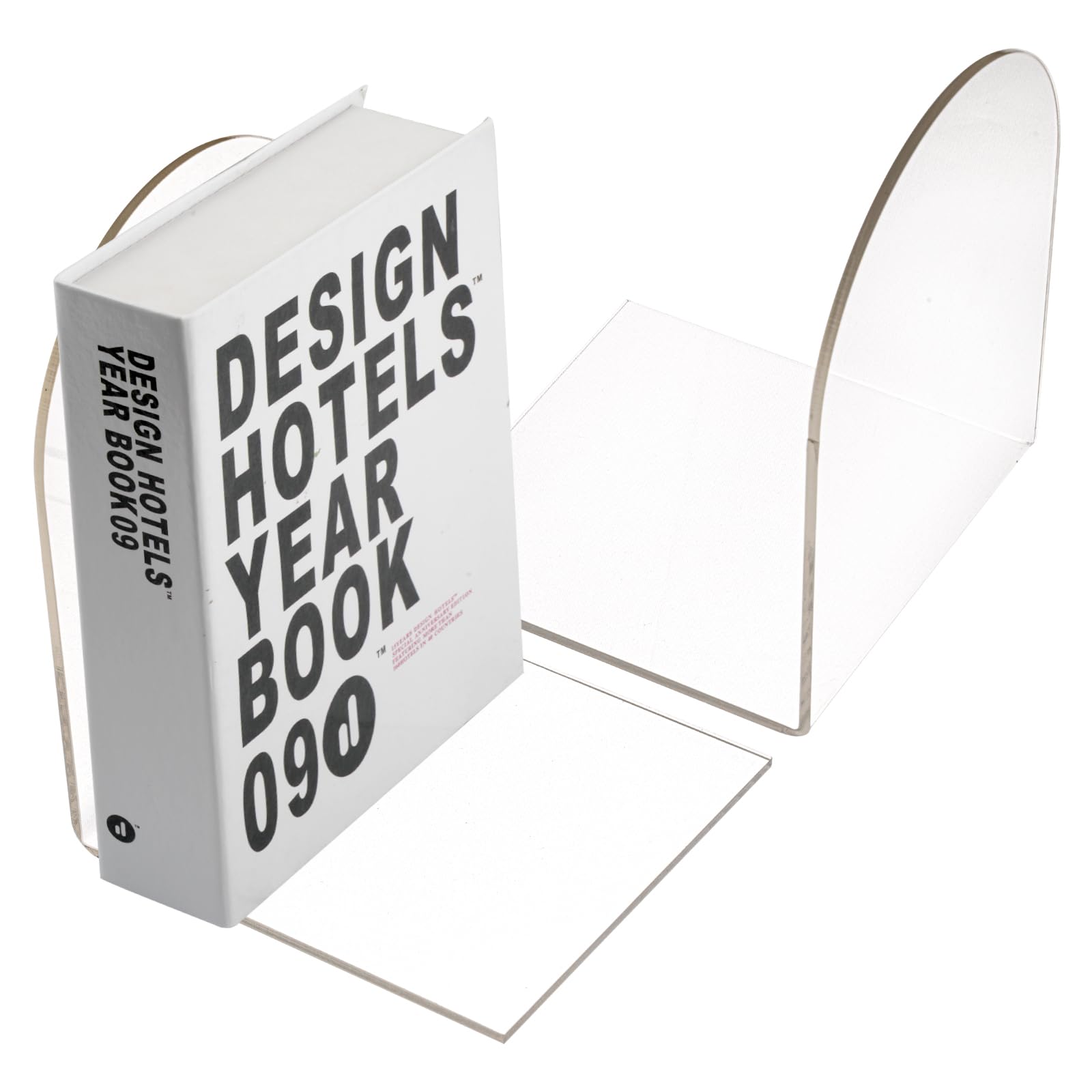 Buchstütze Acryl, 2er Pack, 100 x 100 x 130mm, Buchstützen Acryl, Transparent Bücherhalter für Bücher, Bücher Halterung Regal für Kinder,Schule,Bibliothek,Bookends für Magazine und DVDs Organzier