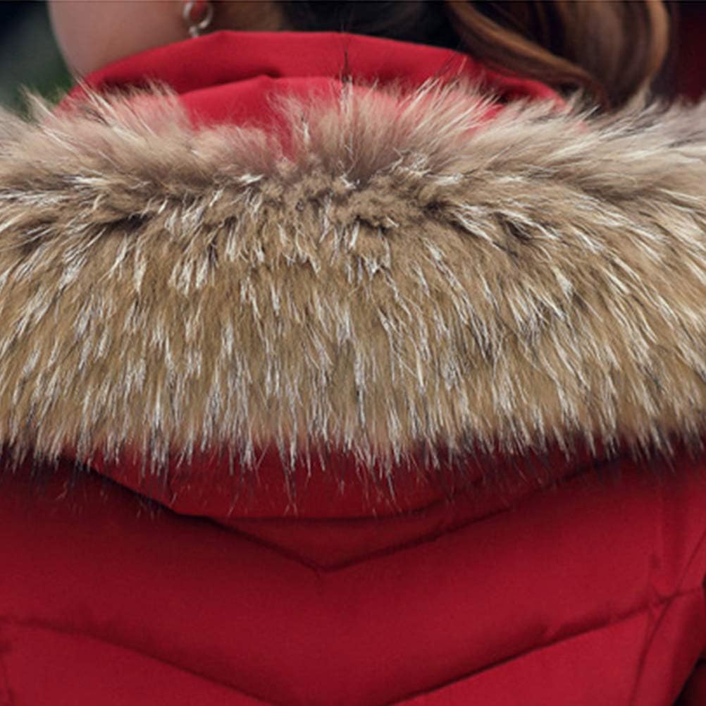 ORANDESIGNE Cappotto Invernale Donna Piumino Giacca Lungo Giubbino con Pelliccia Cappuccio Piumino Cappotti Eleganti Caldo Parka Outwear Trench Giubbotto con Zip e Tasche