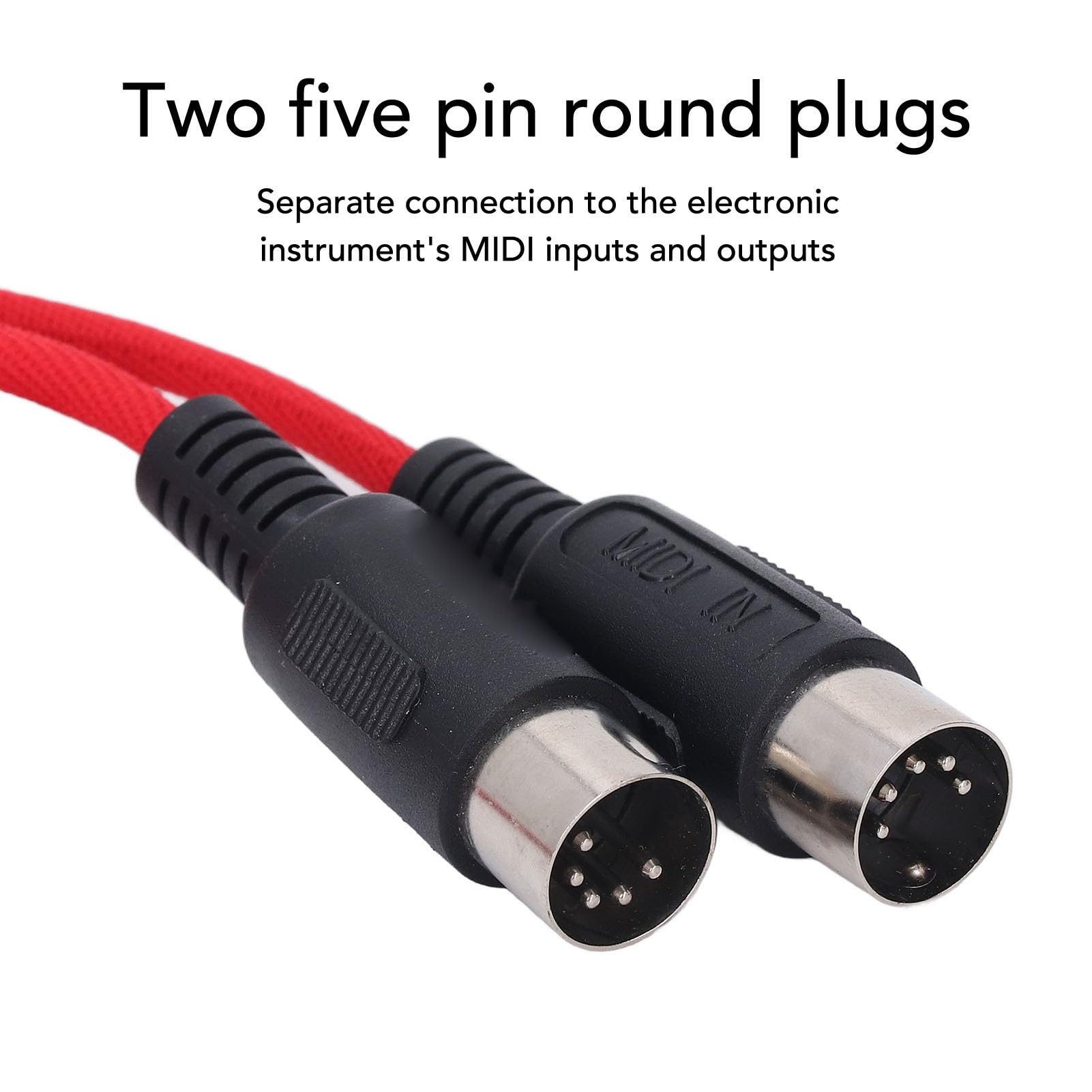 USB C MIDI Cable, Type C to MIDI Interface Cable, 5 Pin MIDI to Type C Cable Adapter, MIDI Interface in Out to USB Cord Adapter for Music Keyboard Piano to PC Laptop - 5ft