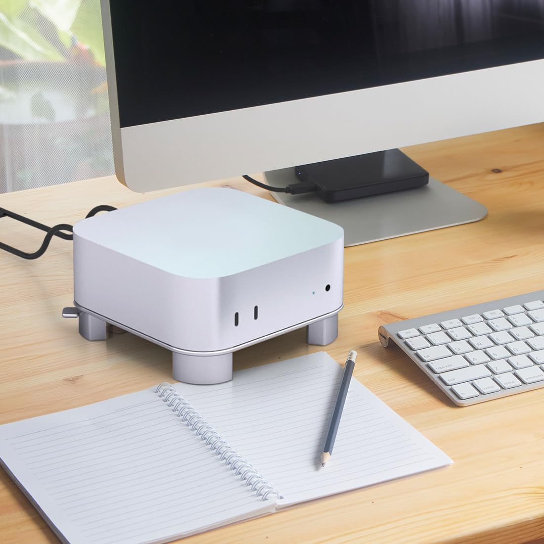 Aluminiowy uchwyt do Mac mini M4/M4 Pro, praktyczny mechanizm przełączania, wentylacja, rozpraszanie ciepła, stojak chłodzący do Mac mini M4/M4 Pro, stabilny antypoślizgowy i
