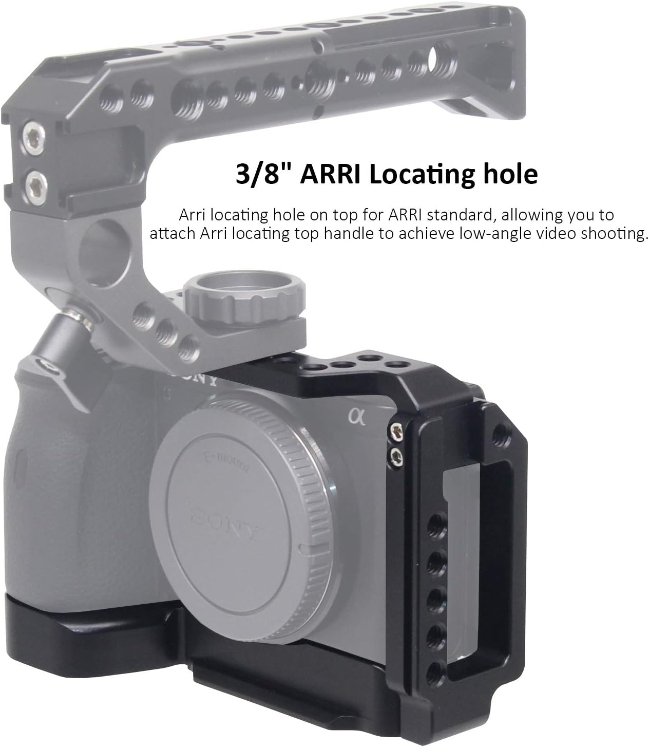 Exclusive Discount 50% Price Easy Hood Vlog Camera Cage for Sony Alpha A6600 ILCE-6600, Aluminum Alloy Vlogging Video Shooting Film Movie Making Rig Stabilizer with 1/4 Thread Hole, Cold Shoe and Locating Holes