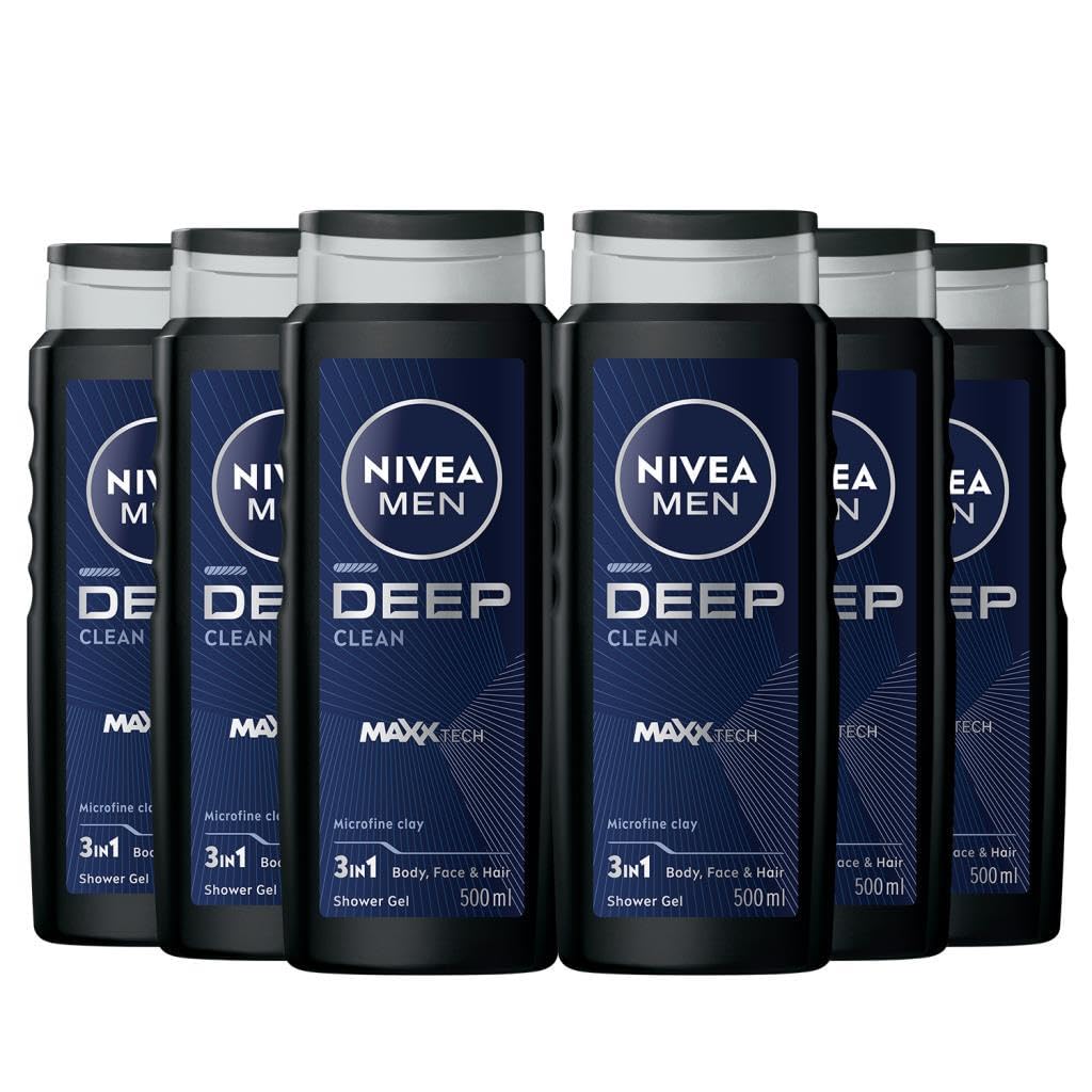 MEN Erkek Deep Dimension Banyo Ve Duş Jeli 500ml, 3'ü1 Arada Komple Bakım, Vücut Saç Ve Yüz, X6 Adet
