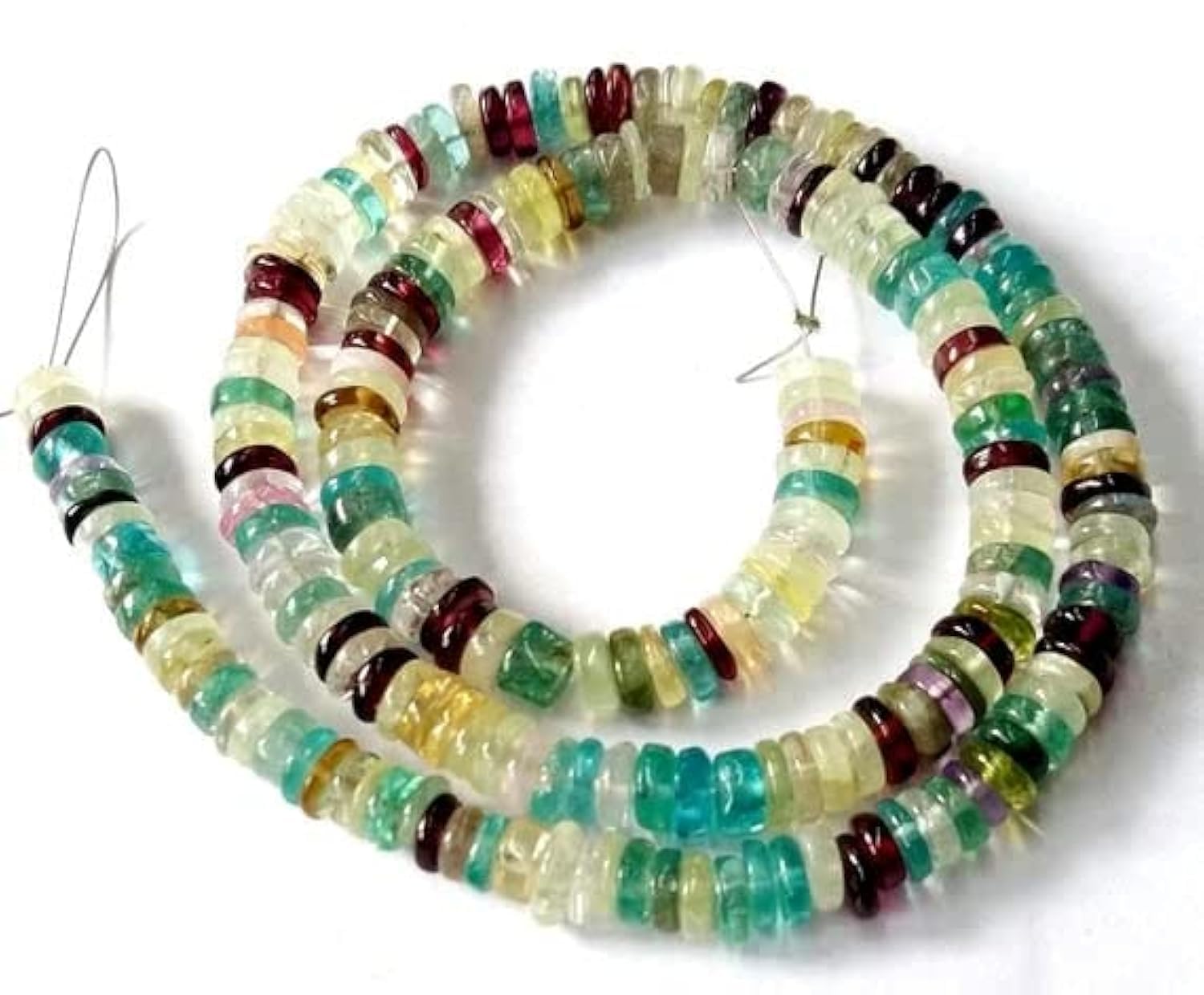 Perles heishi multi gemmes lisses de 5mm pour réparer et personnaliser vos bijoux