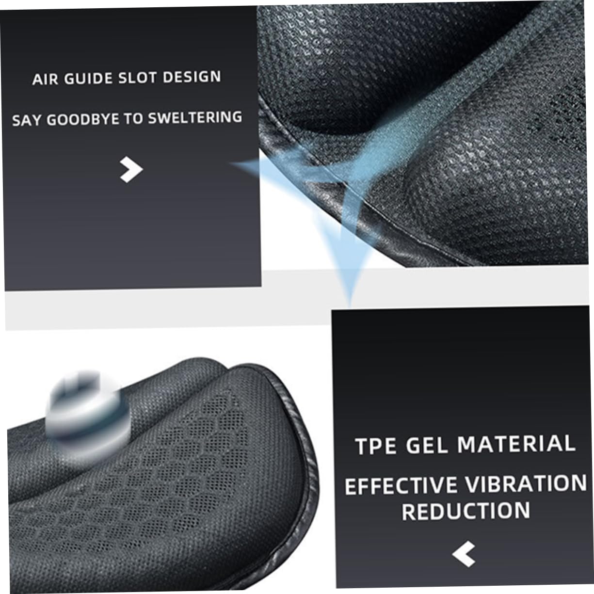ULTECHNOVO Coprisella Moto Mesh Nero Cuscino Gel Antishock e Traspirante, Fodera Sedile Estiva per Motocicletta, Accessorio per Viaggi