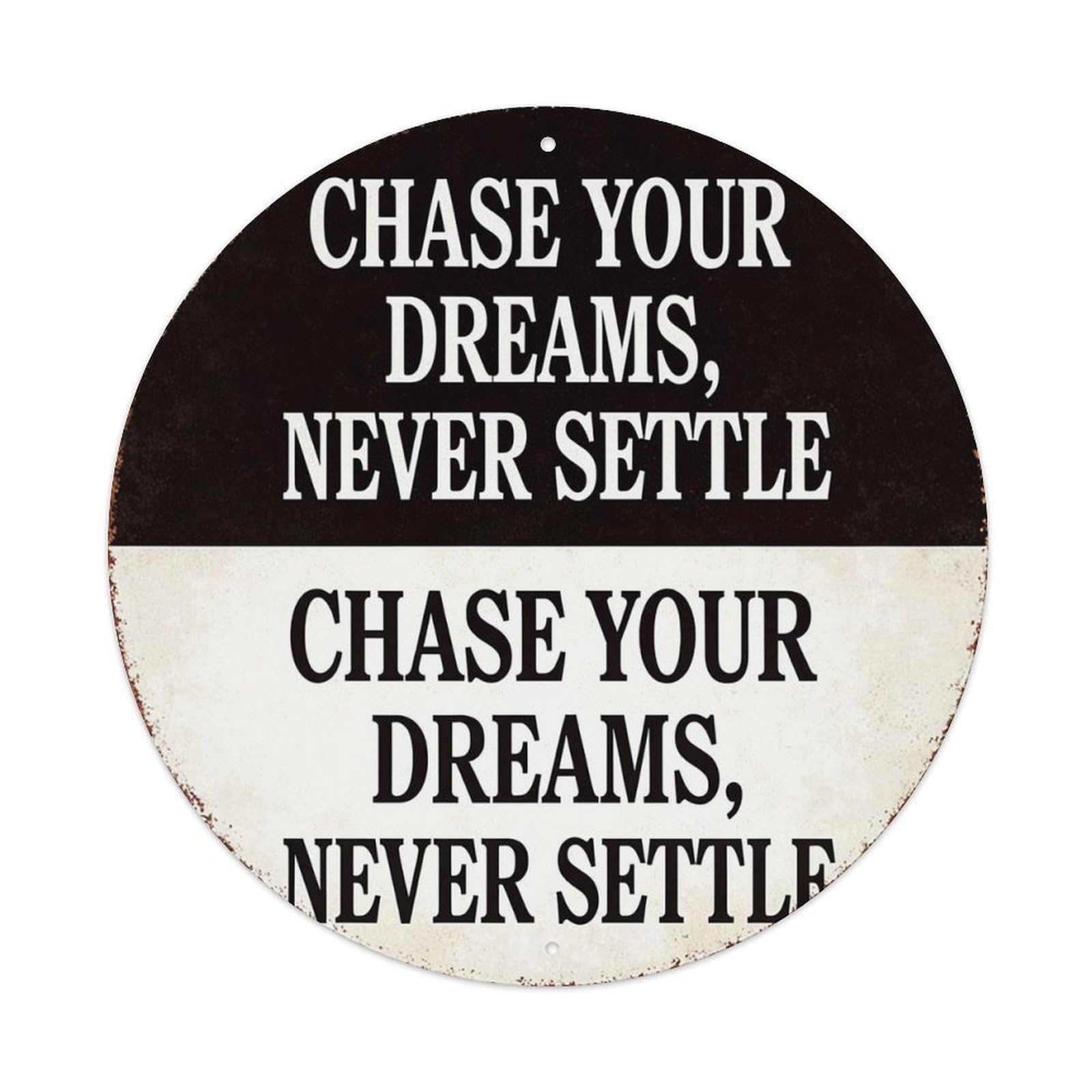 Jdyansheng Vintage Chase Your Dreams Never Tin Sign Metal Poster Metal Signs For Home Man Cave Bar Cafe Kitchen Laundry Room Wall Decorations 8X8 Inches