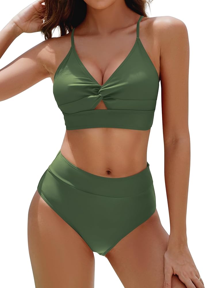 ビキニ Suspender Swimsuit High Waist Bikini Peach Bandeau With High-waist Suspender Bikini