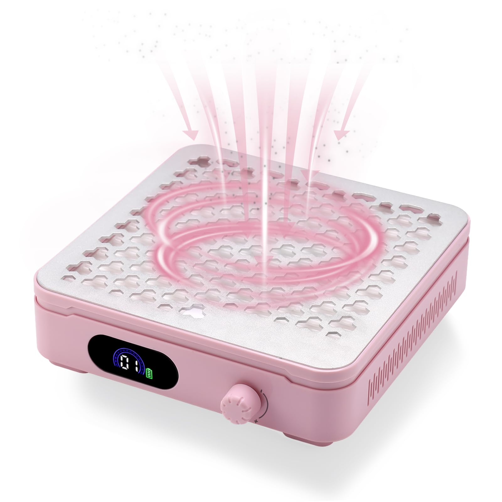 Collecteur de poussière d'ongles avec 10 réglages de vitesse, aspiration puissante pour les débutants, collecteur de poussière pour ongles acrylique, manucure, salon de manucure à domicile