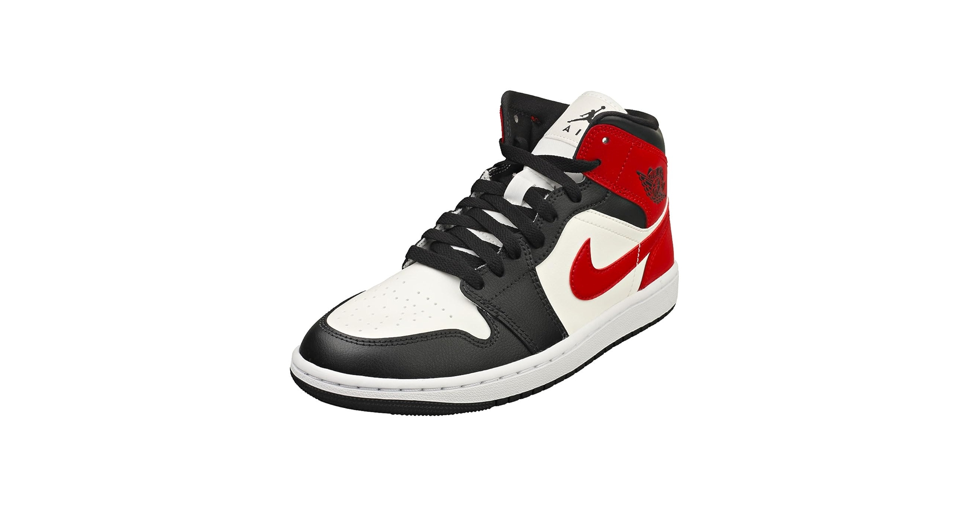 Amazon.com | Jordan Women's Air 1 Mid Sail/Gym Red-Off Noir
