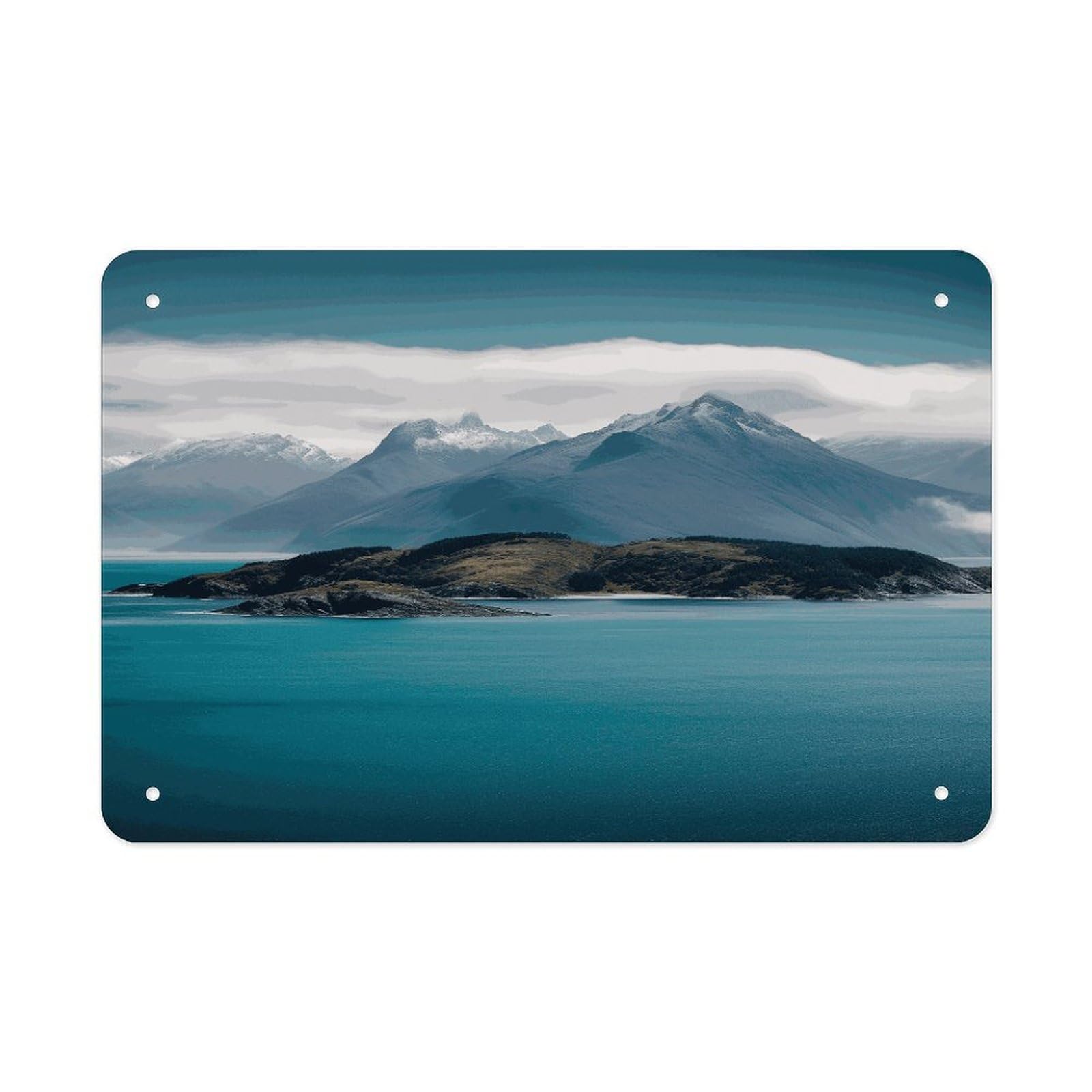 Fodpand Style Islands And Mountain Wall Art Metal Signs Tin Sign