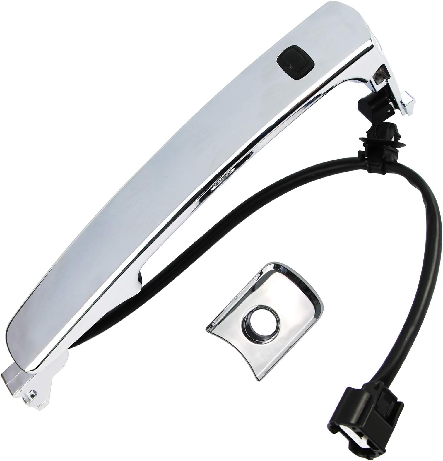 Exterior Chrome Door Handle Front Left Driver Side with Keyhole 80640-CZ31B Fit for Nissan Rogue 2010-2013 Replace 80645-CA000 Smart Entry Keyless Handle