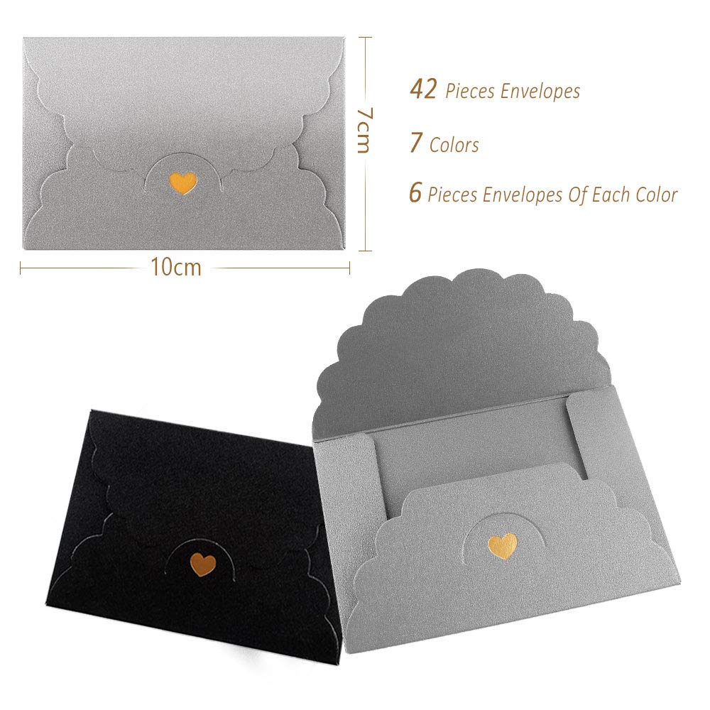 Mini Buste di Carta Kraft 42 Pezzi Colorate Retro per Carte Regalo Invito Matrimonio
