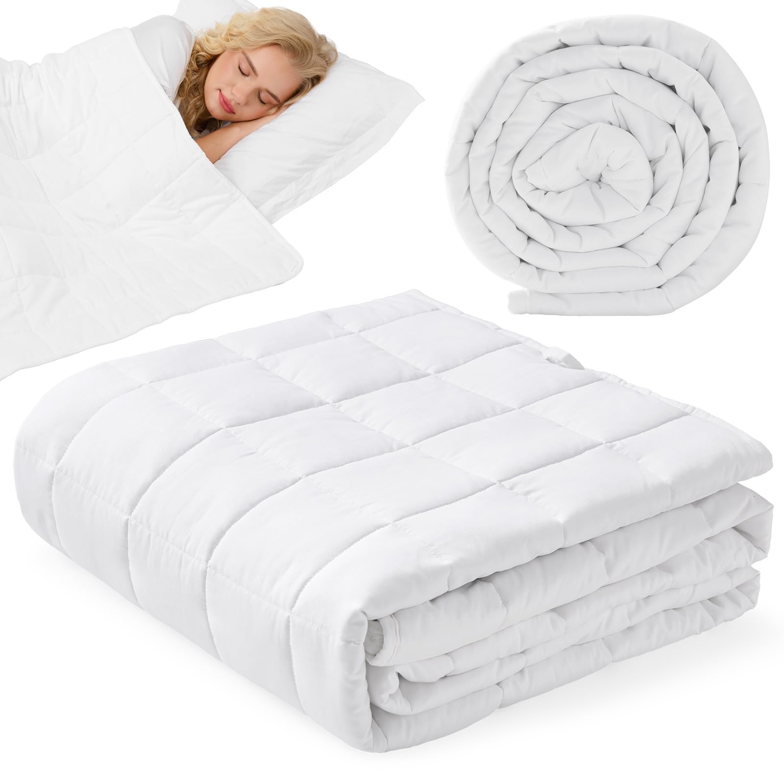 Gewichtsdecke 7kg 135x200cm, Weighted Blanket, Gewichtsdecke für Erwachsene für tiefen Schlaf, Schwere Decke, Anti Stress Therapiedecke, Entspannungsdecke