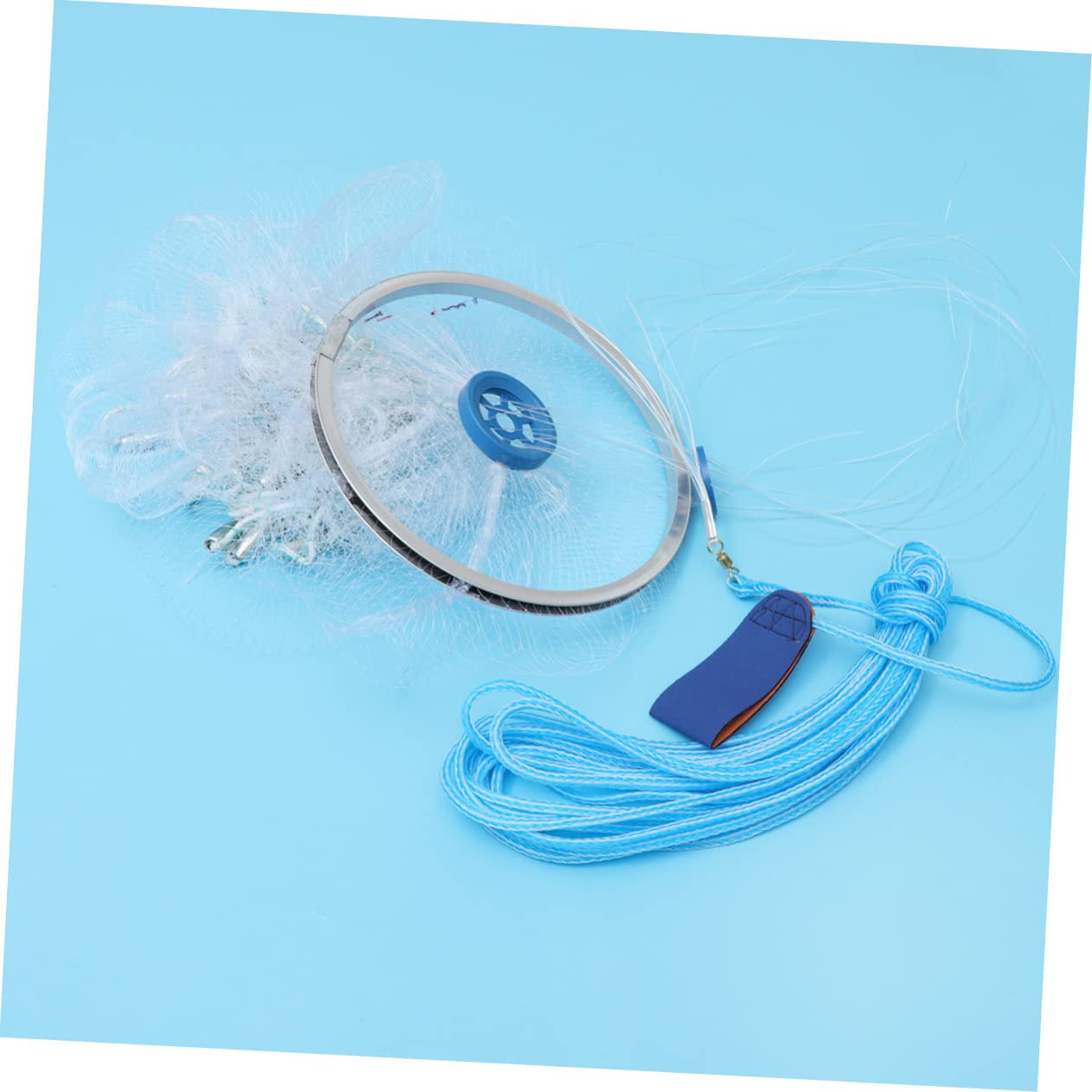 BESPORTBLE guadino da pesca portatile fishing net rete trappola a maglie lancio pieghevole dell'esca Blue