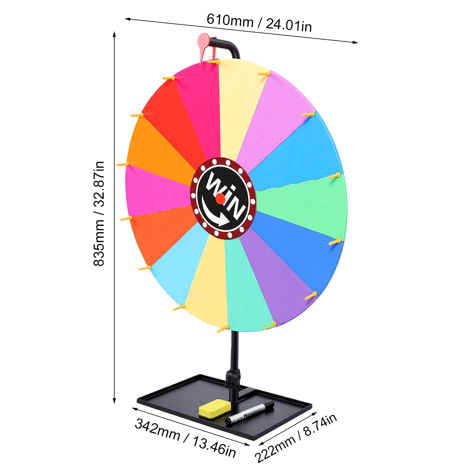 banapoy Roue de Prix à 14 Emplacements 24,01" avec Support