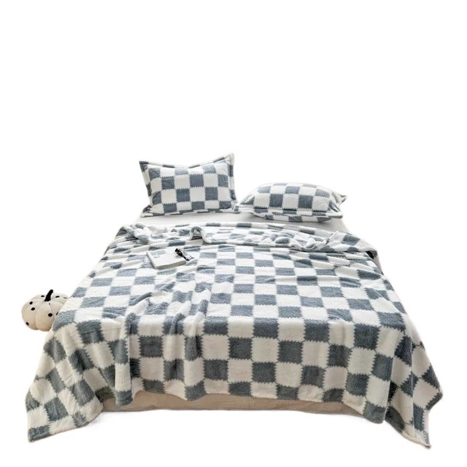 KiddiBubzi Super Soft Throw Blanket Silky Flannel Fleece 3D Checkered Lightweight Bed All Season Use(Color 5,100x150cm)