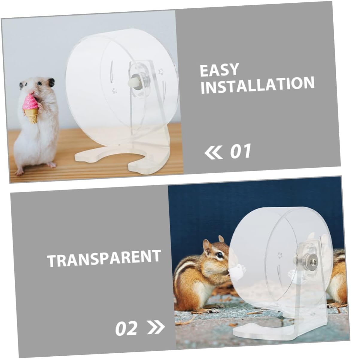 Silent Hamster Running Wheel with Stand, Small Animal Exercise Wheel 22cm for Gerbils Mice and Small Pets