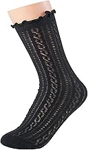 Women's Ruffled Lace Socks Cotton Princess Style Ankle Socks for Dirndl, Traditional Costume, Daily or Party Use