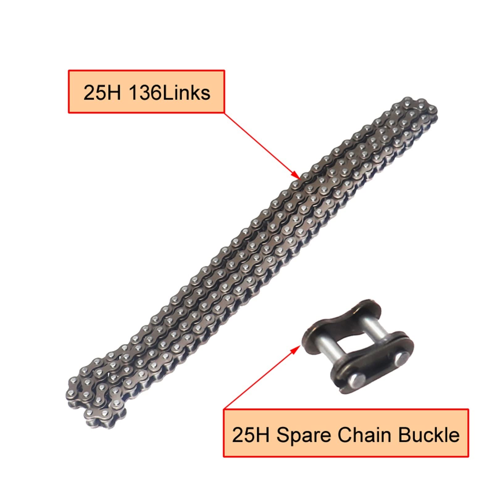 Chaîne 25H Avec Boucle De Rechange Pour Moteur 47cc 49cc ATV Quad Go Kart Dirt Bike - 142 Maillons
