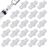 Vista 1 de Paquete de 30 adaptadores de jeringa Luer Lock – Conectores de transferencia hembra transparentes para botellas, jeringas, uso industrial