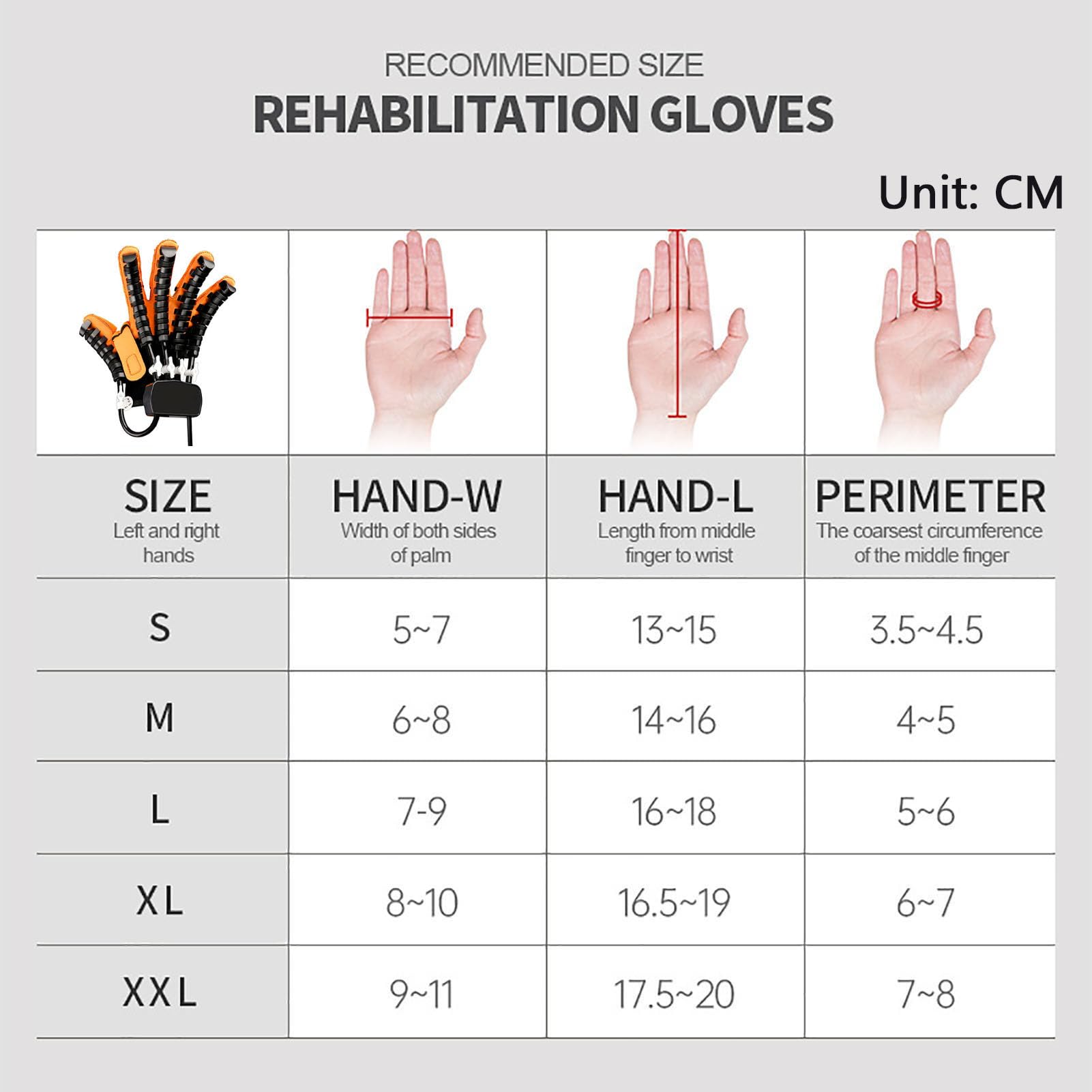 Gants robotisés de rééducation 2025, Aides à l'exercice des Mains, pour Patients Victimes d'AVC, d'hémiplégie, de paralysie cérébrale et d'arthrite(Size:s,Color:Main Gauche)