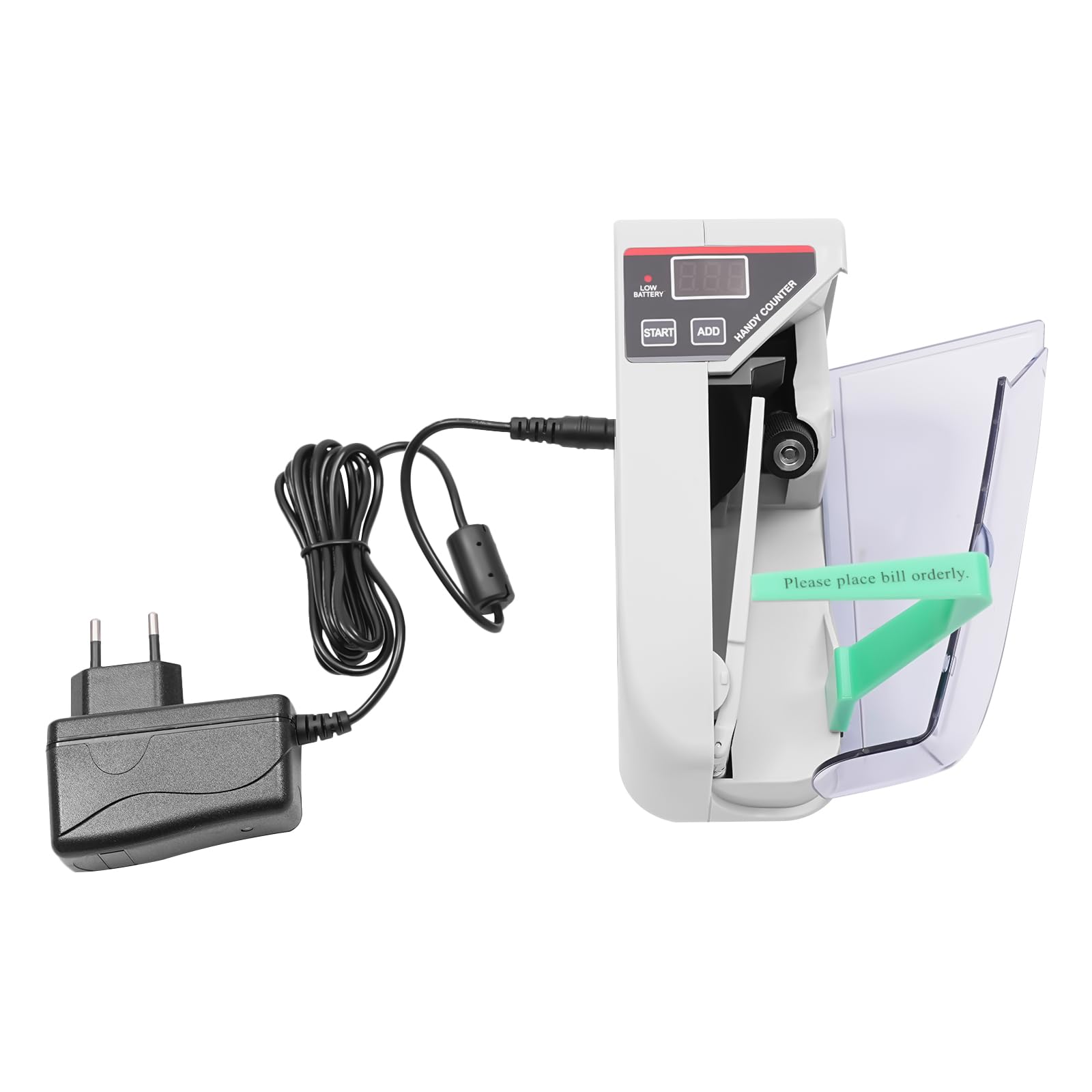 Mini contapoldi portatile, V30, con display LED, conteggio 600 pezzi/min, per banche, negozi, 19 x 7 x 10,2 cm