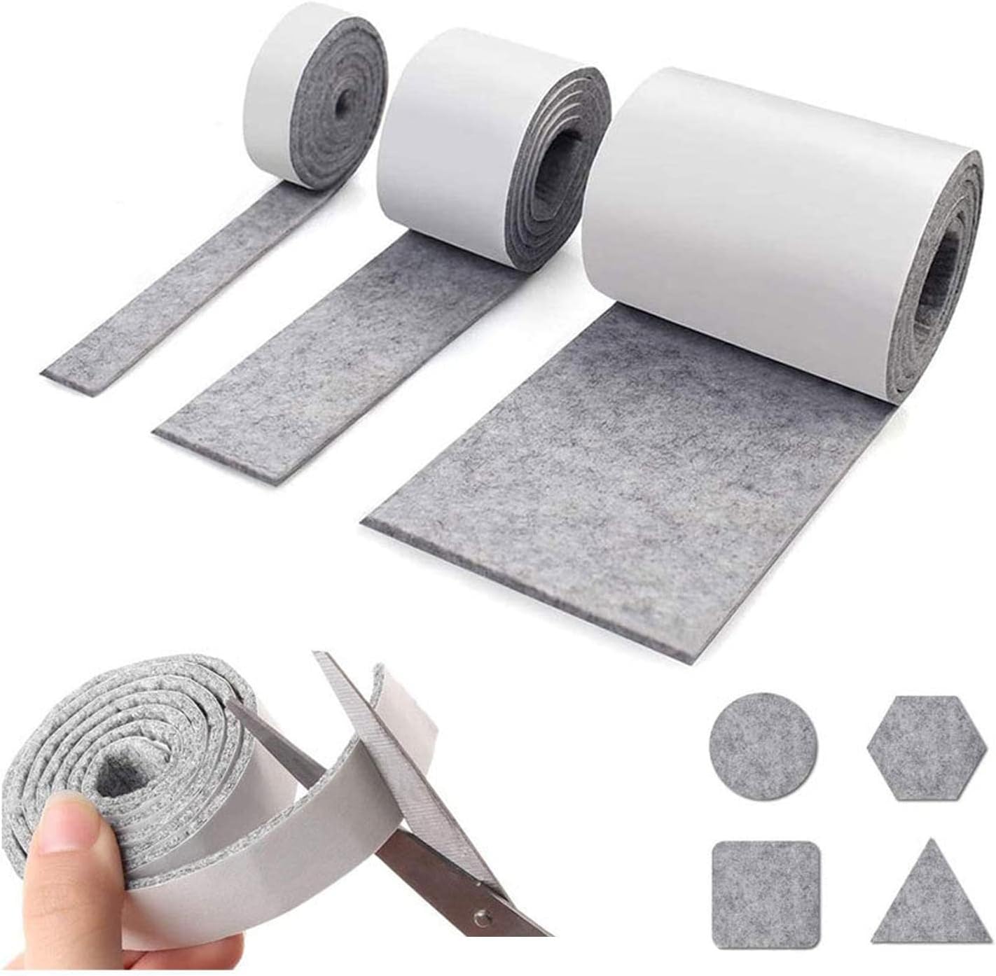 bnf® Self-Adhesive Felt Furniture Pad Roll for Hard Surface Heavy Duty Felt Strip Light Gray Crafts | Sewing | Embellishments & Finishes | Trims
