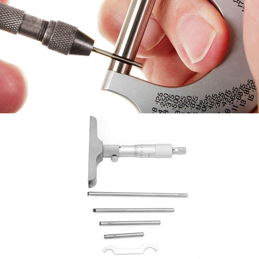 Jauge micrométrique de profondeur, jauge de profondeur à vernier, 0,01 mm professionnel pour l'équipement de mesure d'outils de mesure(0-100mm 4 pouces)